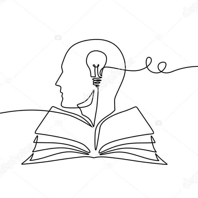 Depositphotos 769508534 Stock Illustration Open Book Man Head Light